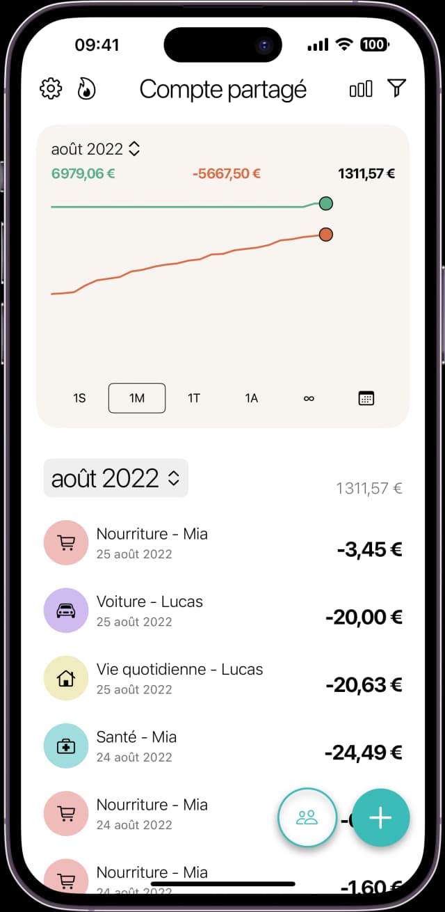 Aperçu iPhone de l'application Monee