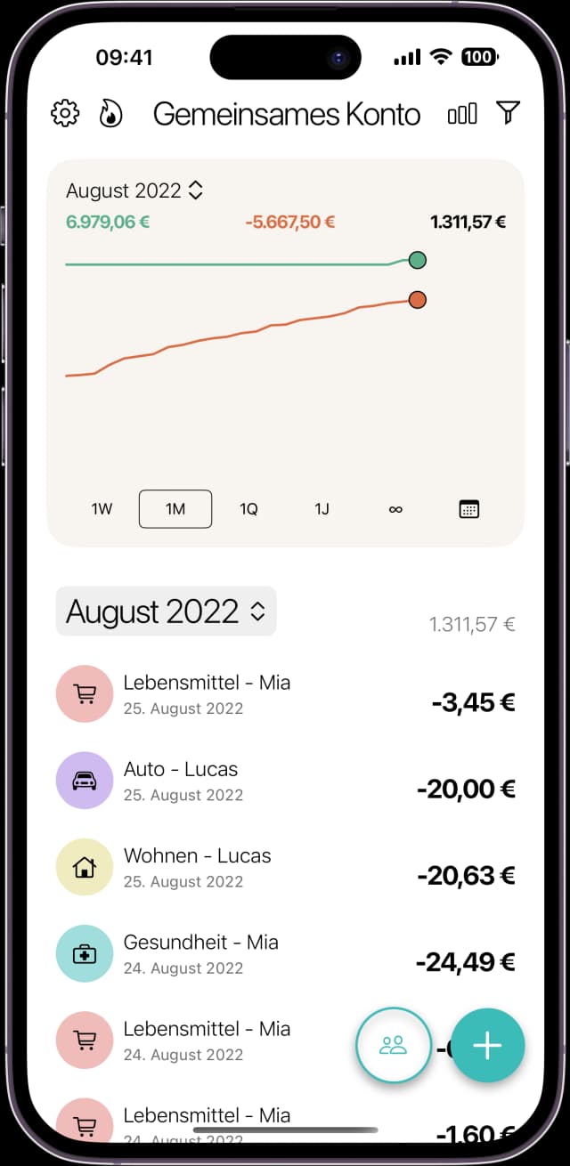 iPhone Vorschau der Monee App