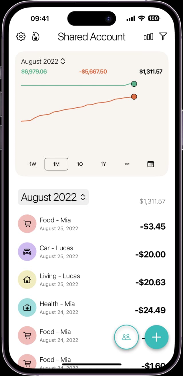 iPhone preview of the Monee app